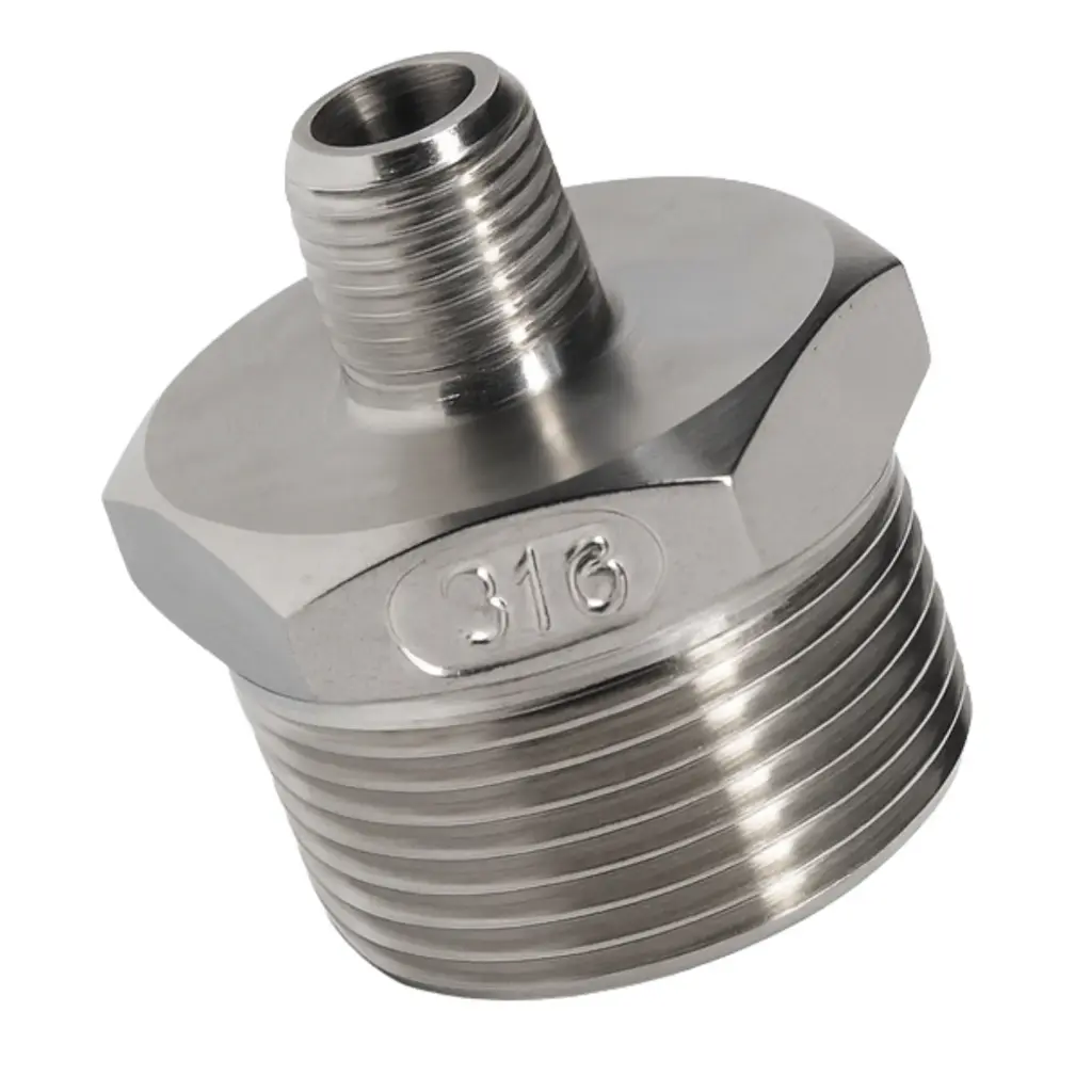 Spezialverbinder - Anschlussadapter für Flexschlauch 3/8" AG x 1/8" AG Zoll Edelstahl 316L - Adapter Übergang