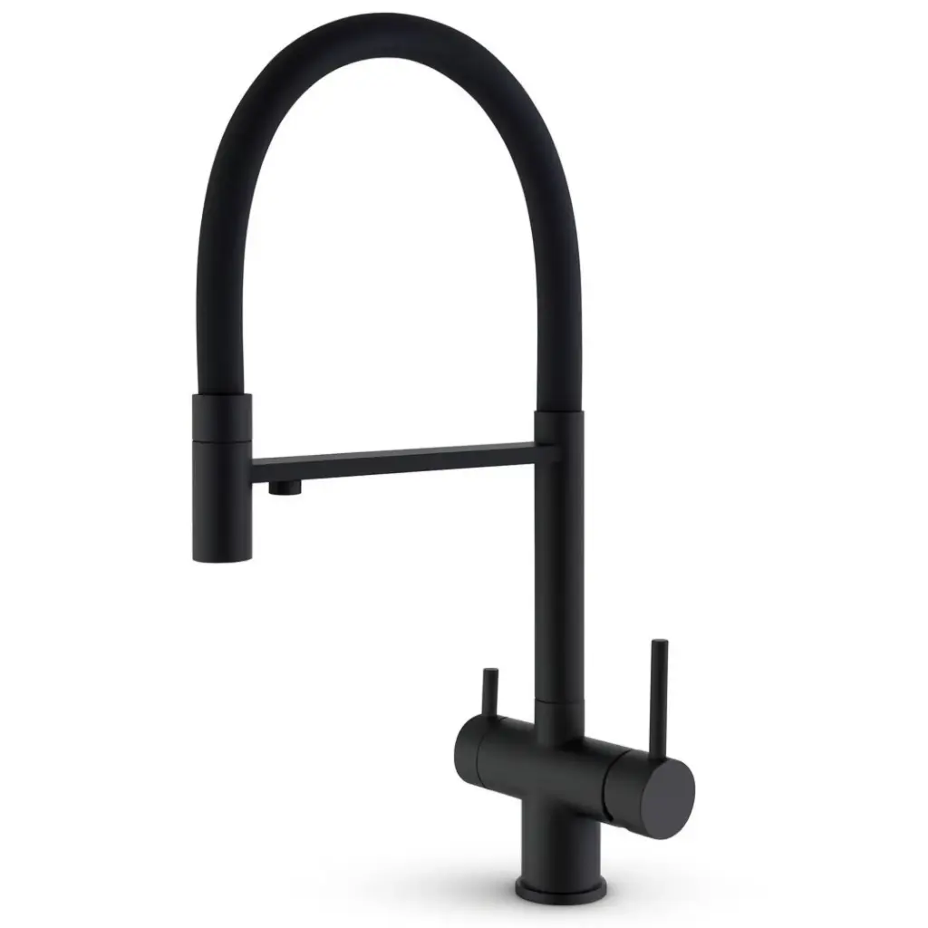 3-Wege-Armatur ALPINA mit flexiblen abnehmbaren Auslauf | 360° drehbare Küchenarmatur aus massivem 304 Edelstahl