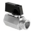 Messing Kugelhahn G3/8" IG x G3/8" AG, DN10 Absperrhahn verchromt, Innen G3/8" (Ø15,3mm) x Außen G3/8" (Ø16,2mm)